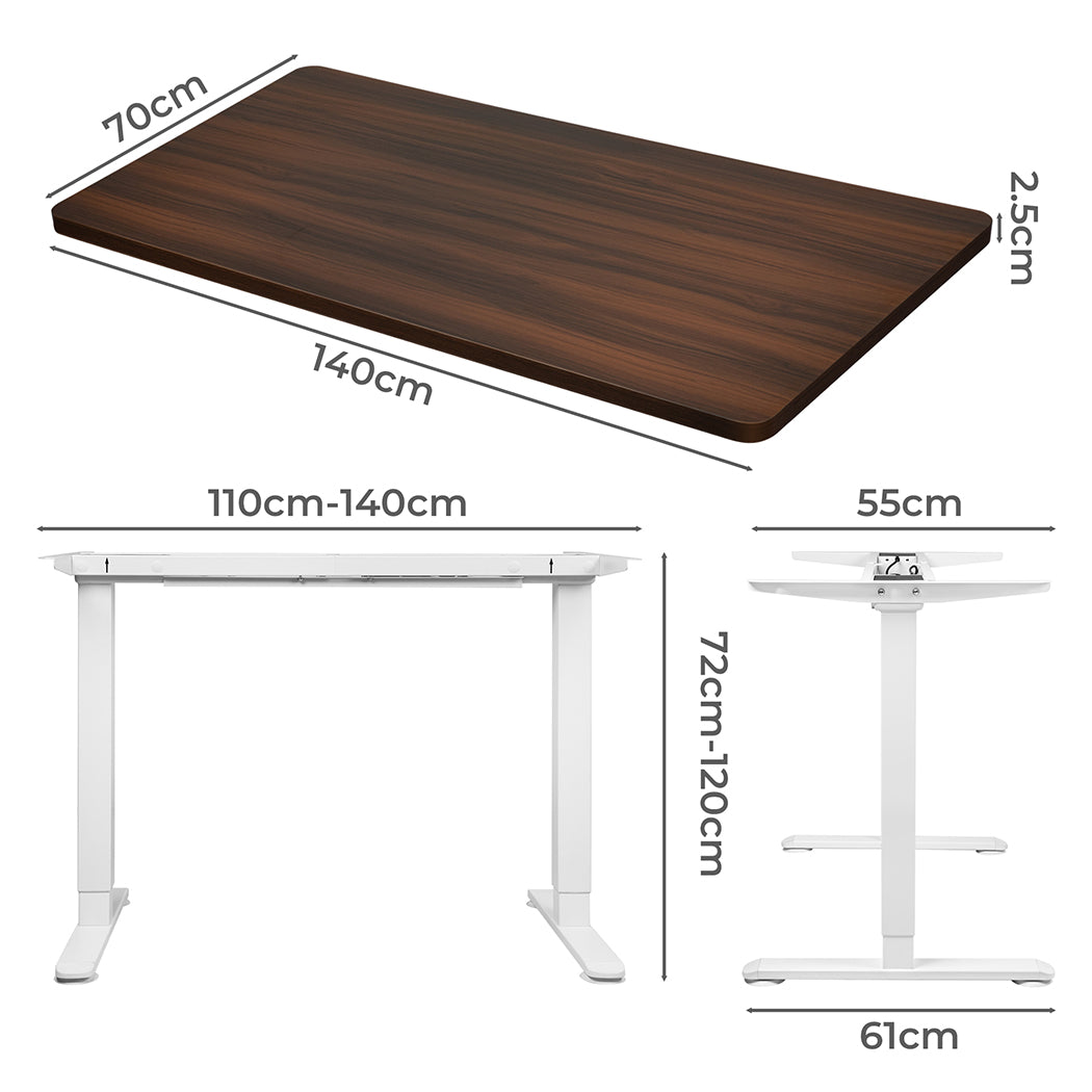 Levede Motorised Standing Desk Adjustable 140cm Walnut 1000x 1MM-1910112995732754434