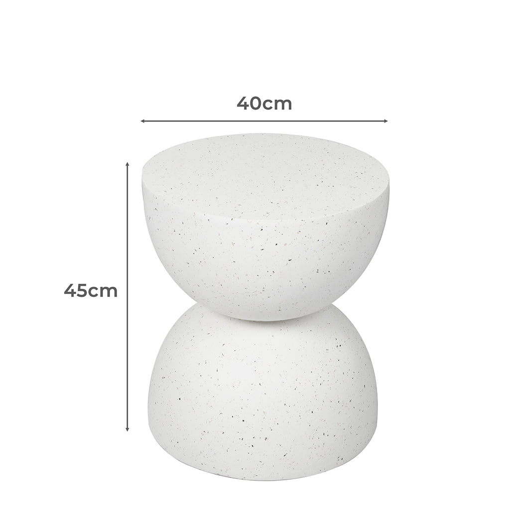 Levede Side Table Terrazzo Coffee Tables Beige-1910113292588814338