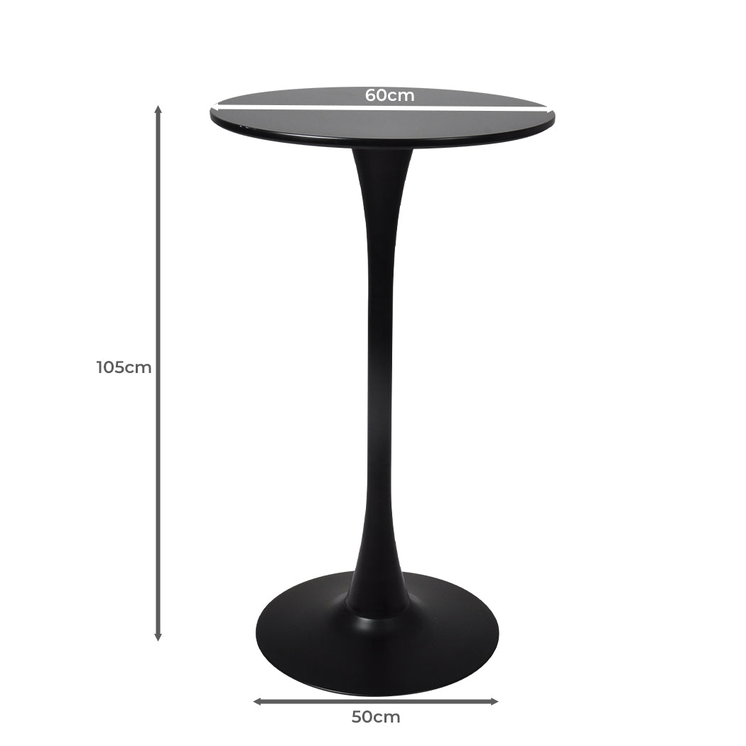 Levede 2x Round Bar Table Pub Tables Black-1910113299010293762