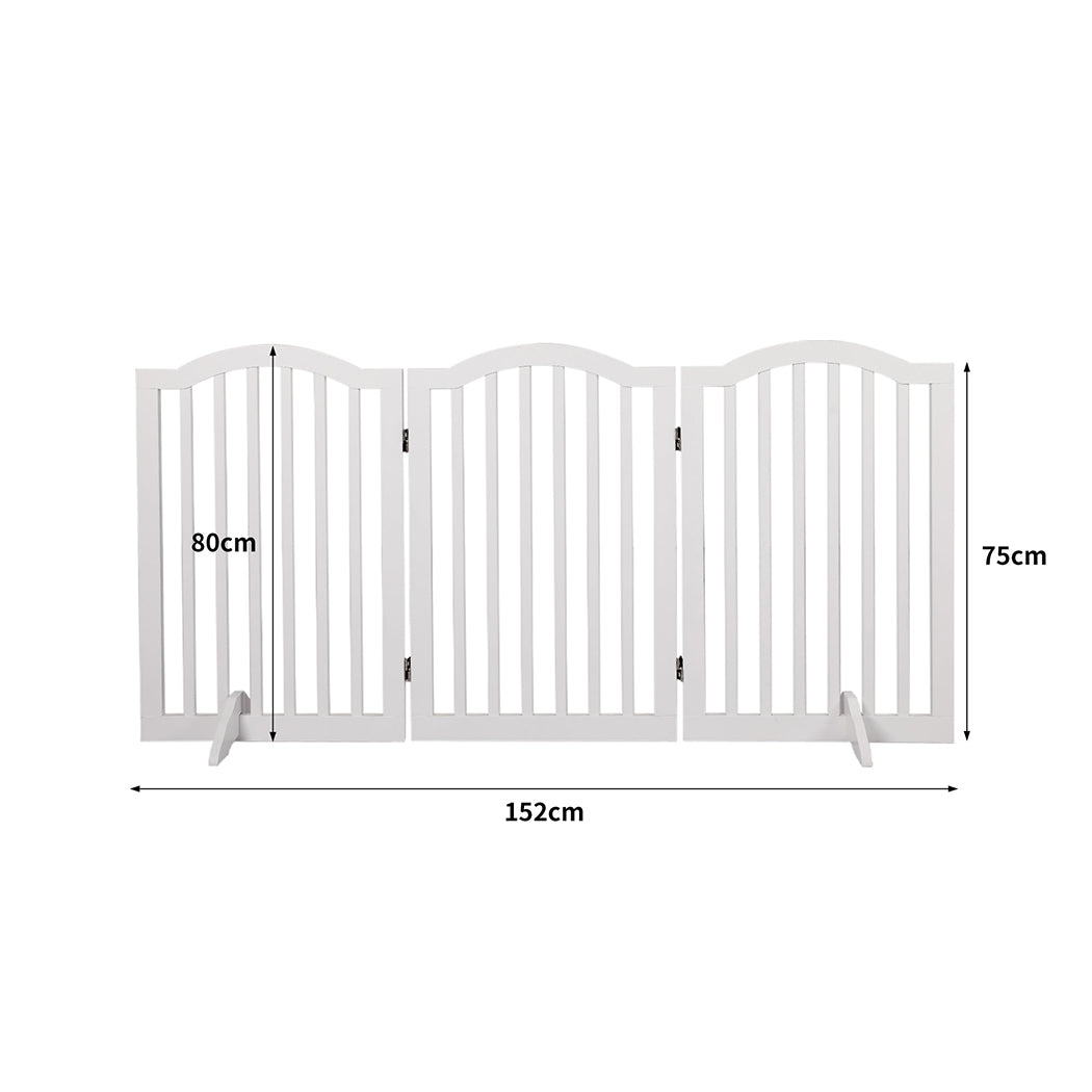 PaWz Wooden Pet Gate Dog Fence Safety White-1942352743599575042