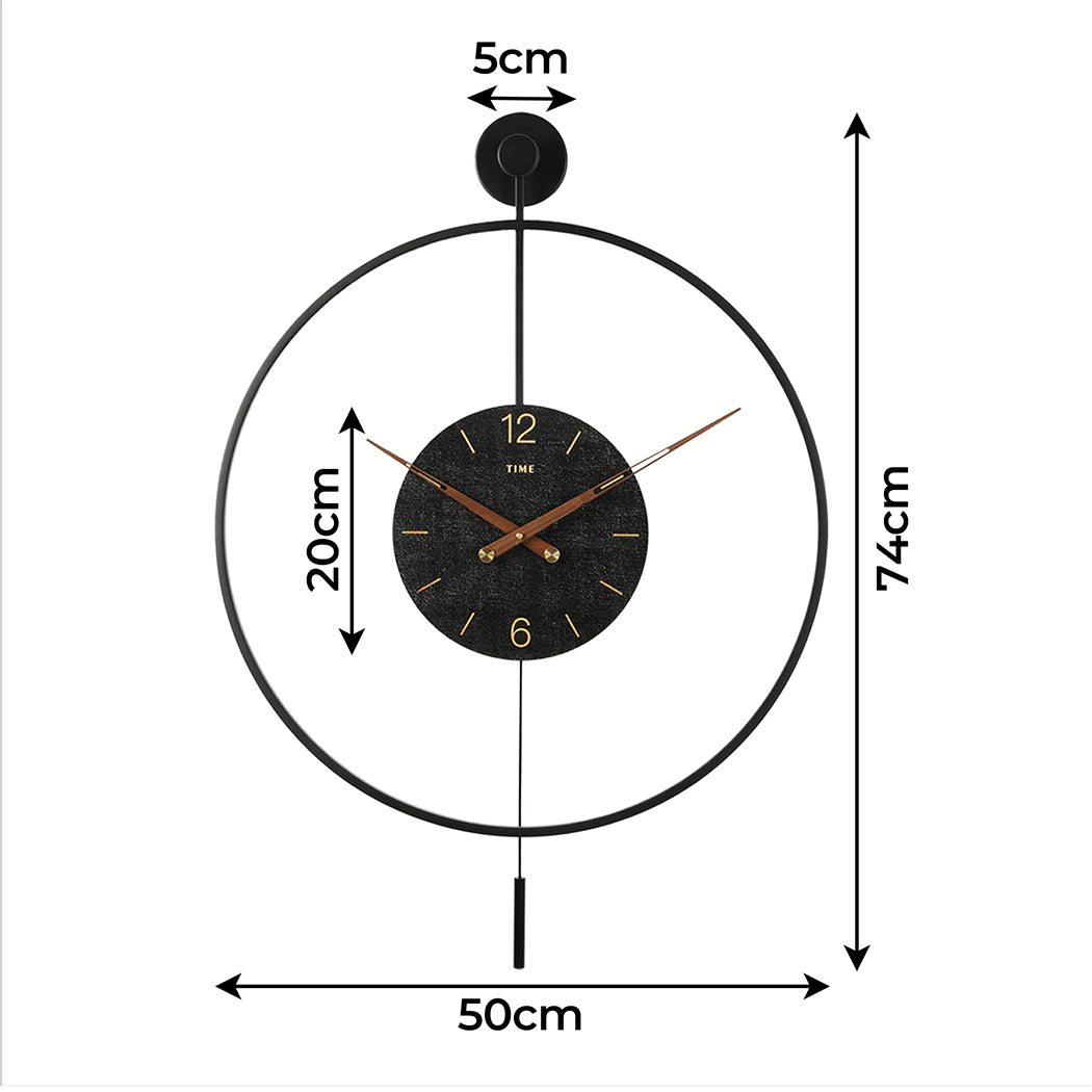 Yezi Wall Clock 50cm Large Round Modern Home Decoration-1942353685749305346