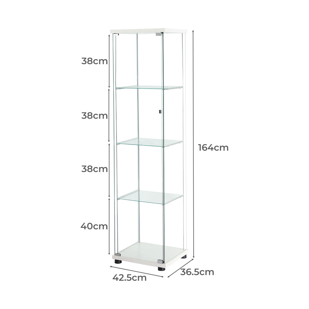Stacked Display Cabinet Tempered Glass White-1917016730077630466