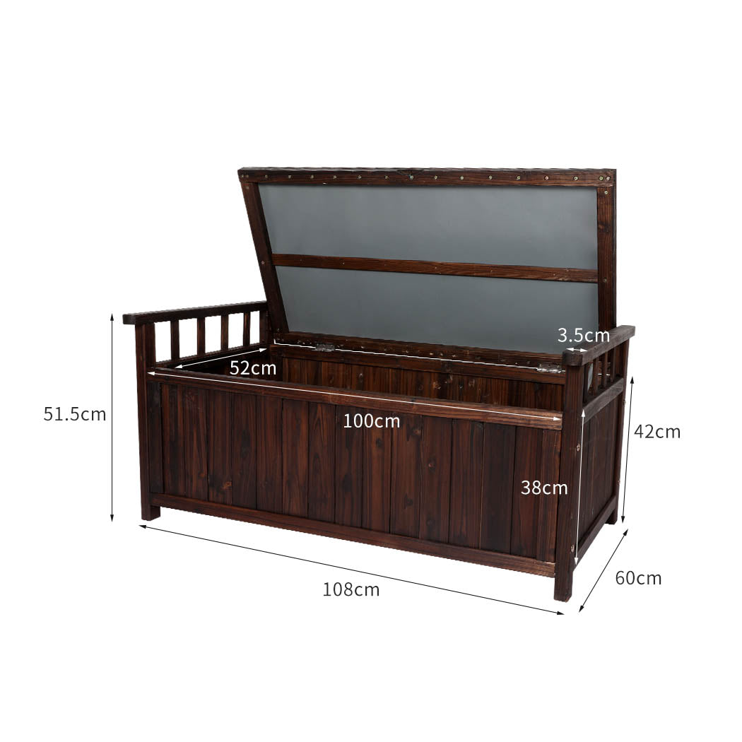 Levede Outdoor Storage Box Garden Bench-1942353023913299970