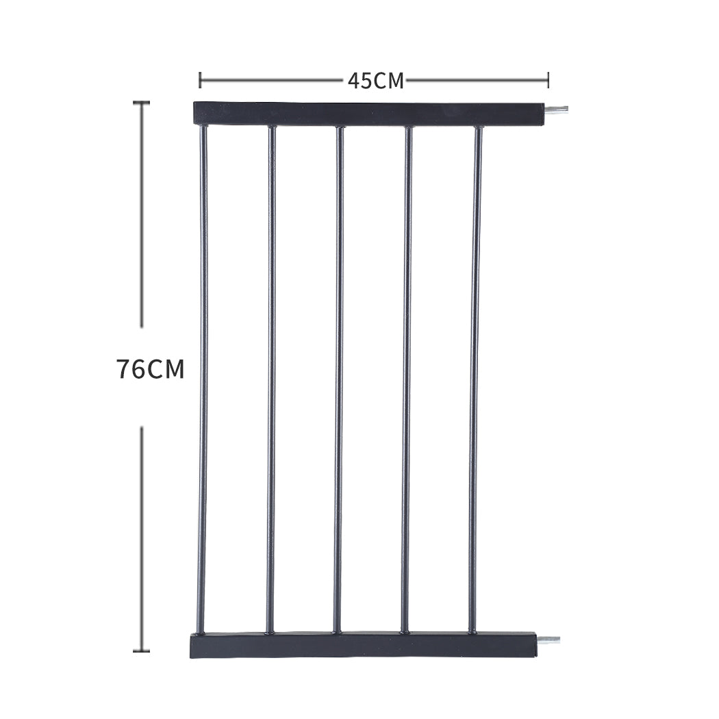 Levede Baby Safety Gate Adjustable Pet Black 45cm Extension-1910113188146450434