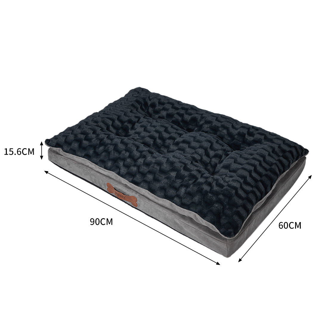 Dog Calming Bed Warm Soft Plush Comfy M Grey Medium-1942353078728658946