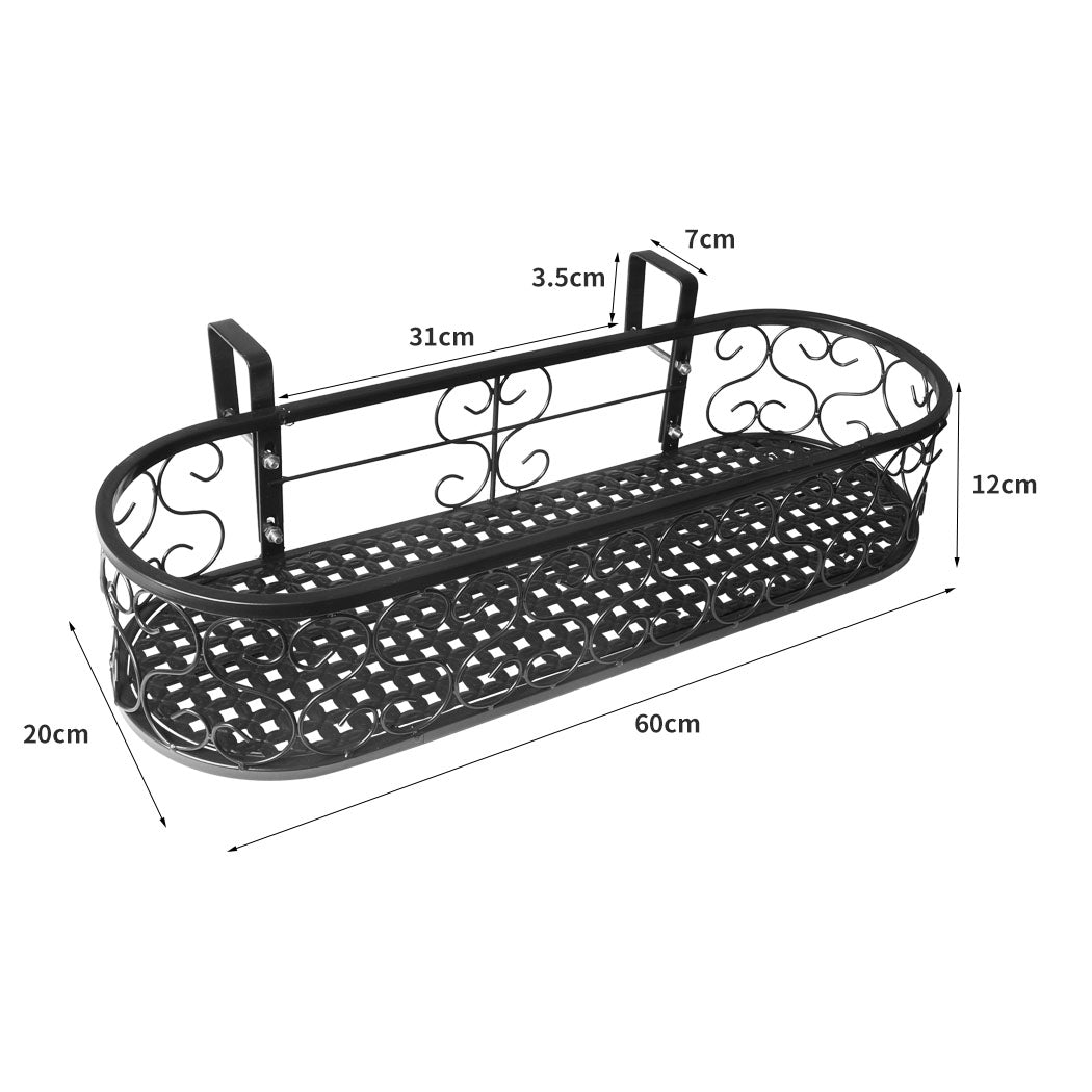 Levede Plant Stand Outdoor Indoor Home Black Oval-1942353742779256834