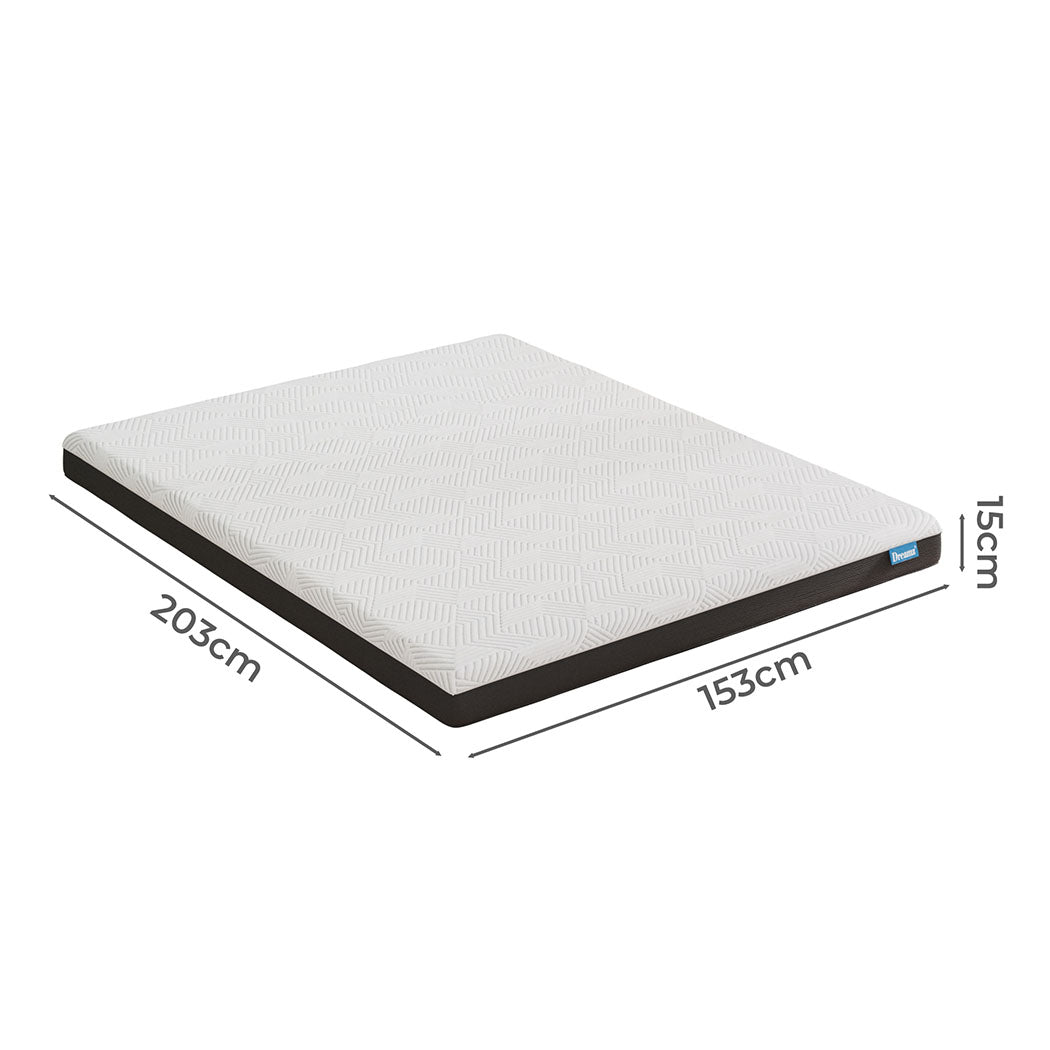 Dreamz Queen Mattress Gel Memory Foam Cooling Breathable 15cm Medium Firm-1937319782034575362
