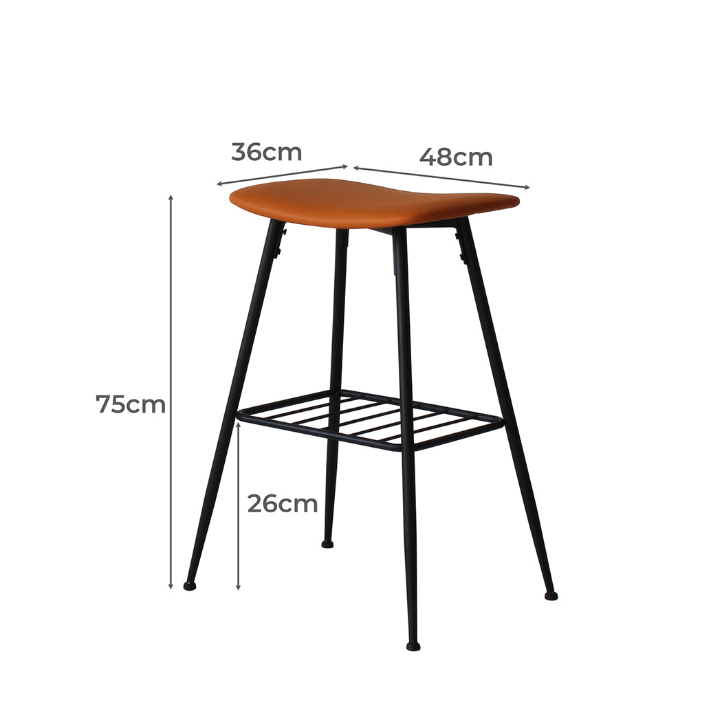 Levede 2x Bar Stools Kitchen Bar Pub Tan-1910113243121192962