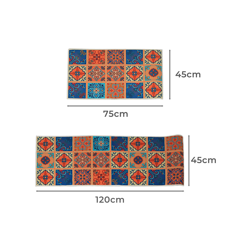 Marlow 2x Kitchen Mat Floor Rugs Area 45x120cm-1942353169648586754