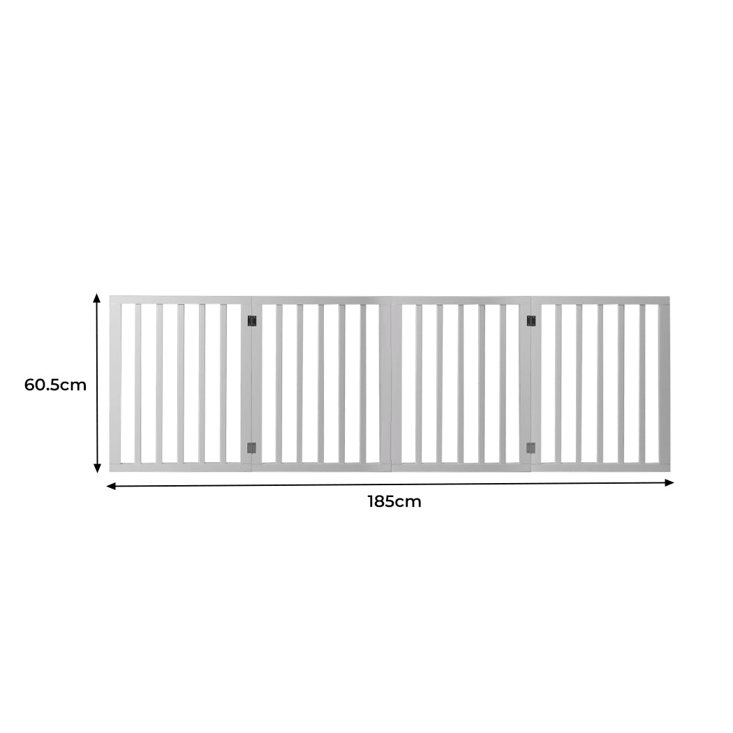 Wooden Pet Gate Dog Fence Retractable White 600x 3MM-1942353080817422338