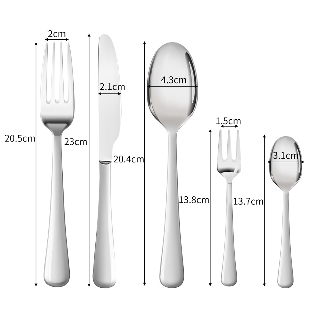 TOQUE Cutlery Set Stainless Steel 30PCS Silver-1942352918091010050