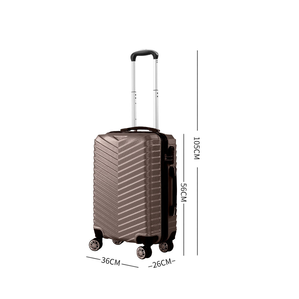 Slimbridge 20" Carry On Travel Luggage Coffee 20 inch-1942352930434846722
