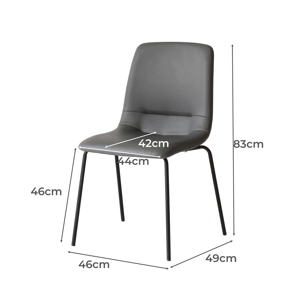 Levede Stackable Dining Chairs Kitchen Grey-1910113294778241026