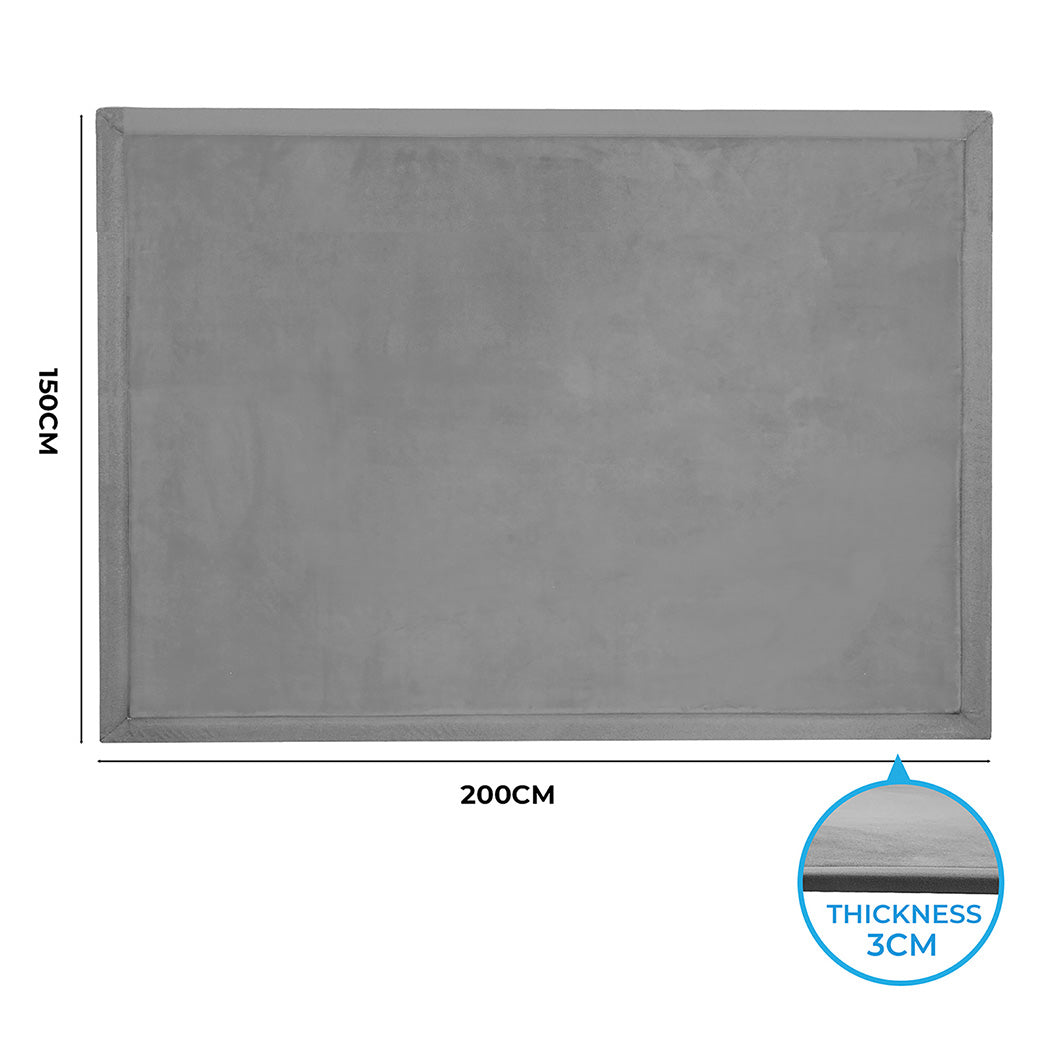 Marlow Coral Velvet Area Rugs Large Mat 150x200cm Grey-1942353700106407938