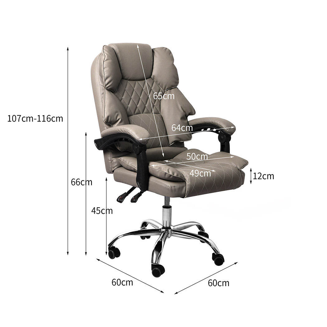 Levede Gaming Chair Office Computer Grey No Footrest-1910112923154518018