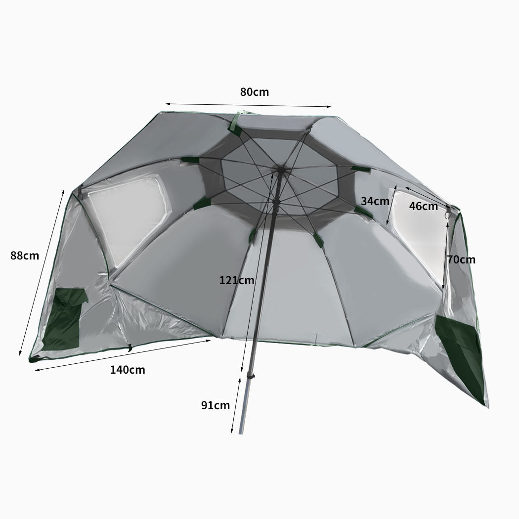 Mountview Beach Umbrella Outdoor Umbrellas Green 2.13M-1942352880036089858