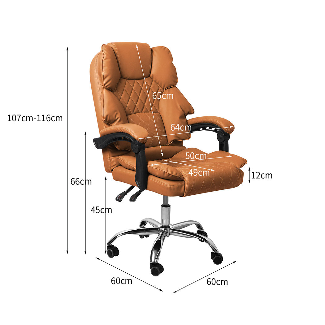 Levede Gaming Chair Office Computer Brown No Footrest-1910112922835750914