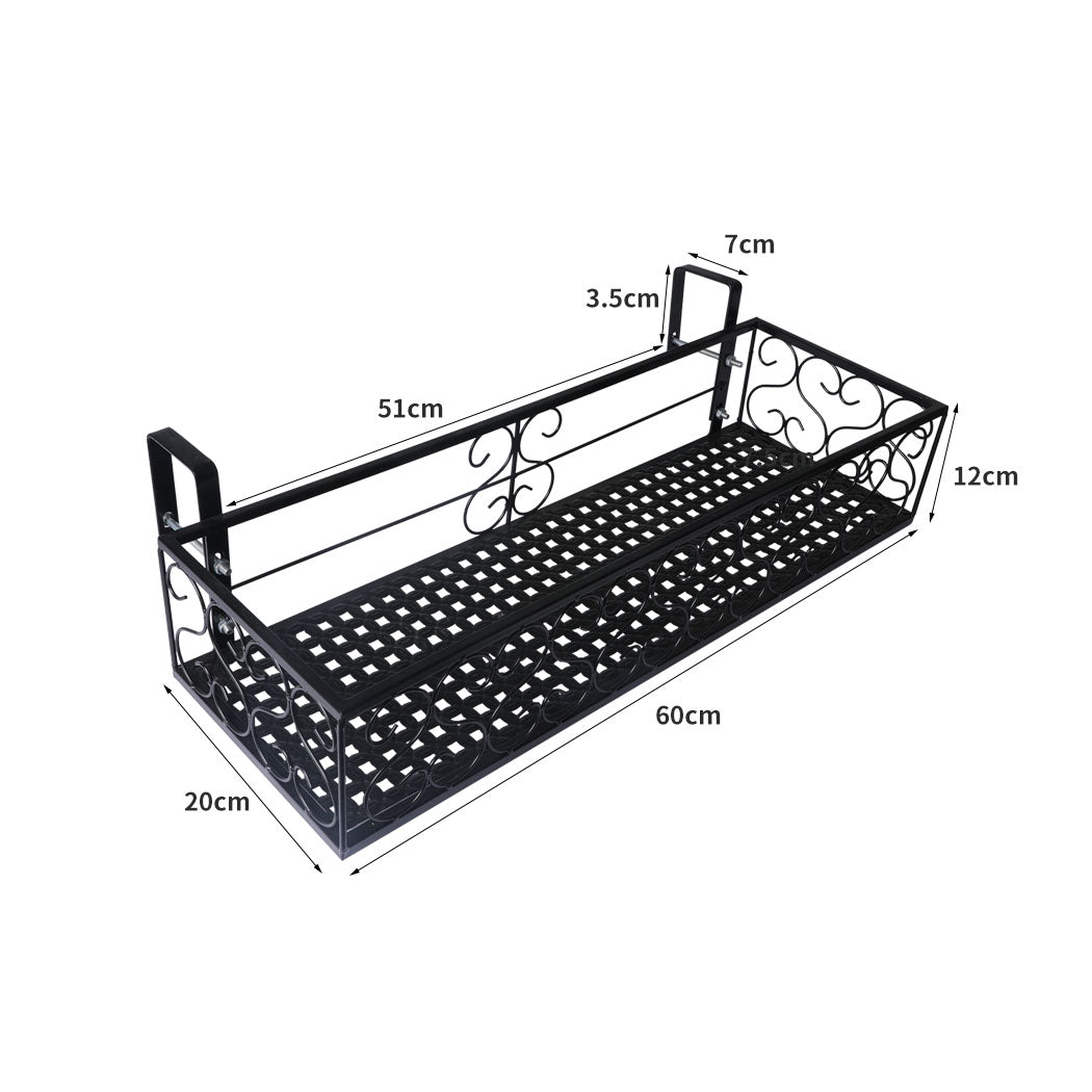 Levede Plant Stand Outdoor Indoor Home Black Rectangle-1942353743106412546