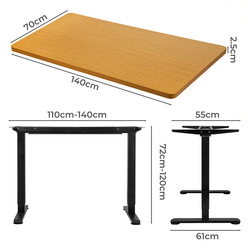 Levede Motorised Standing Desk Adjustable 140cm Natural 1000x 1MM-1910112994604486658
