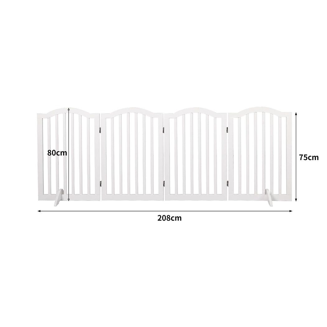 PaWz Wooden Pet Gate Dog Fence Safety White-1942352743779930114