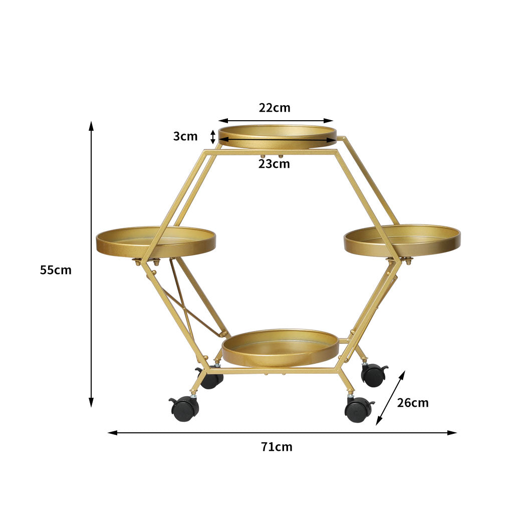 Levede Plant Stand Garden Outdoor Indoor Gold-1942353751700541442