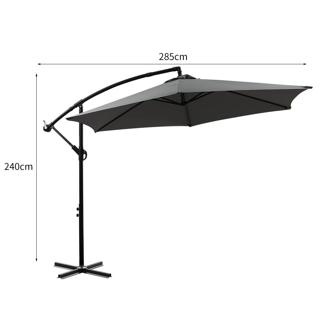 Mountview 3M Outdoor Umbrella Cantilever Grey Without Base-1942353014971043842