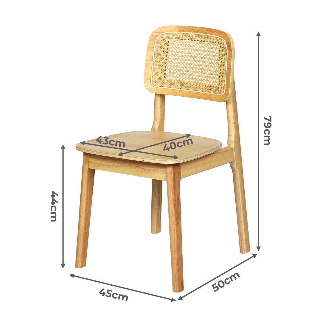 Levede 2x Rattan Dining Chair Wooden Kitchen Chair-1937319810849443842