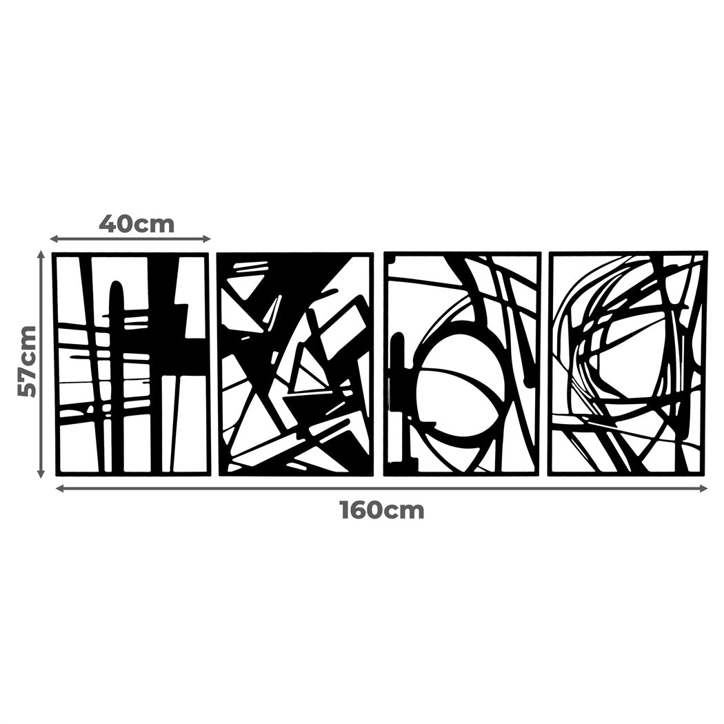 Yezi Metal Wall Art 4Pcs Abstract Minimalist Line Decor-1942353710302760962