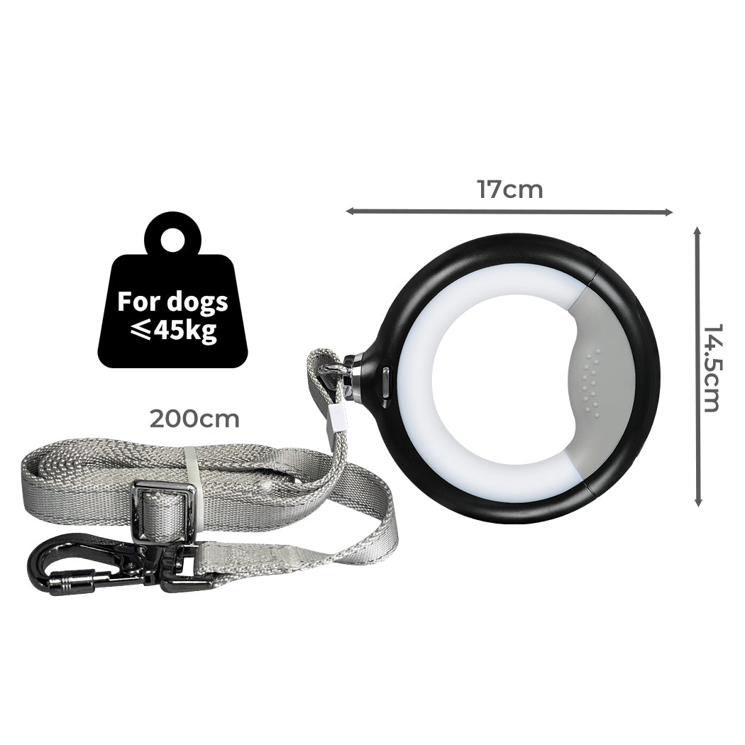 PaWz LED Dog Leash Lead Walking Rope Black-1942352757709213698