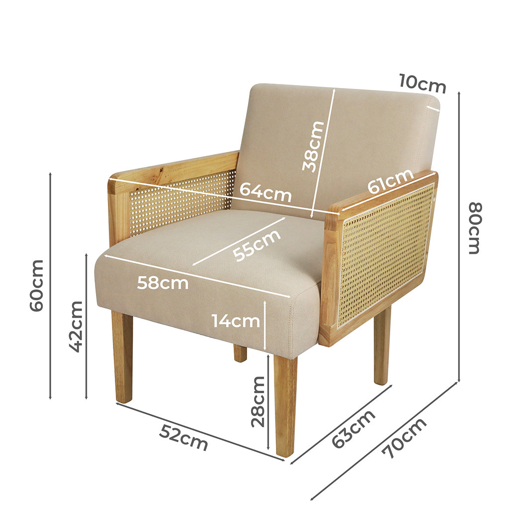 Levede Rattan Lounge Armchair-1910112347935084546