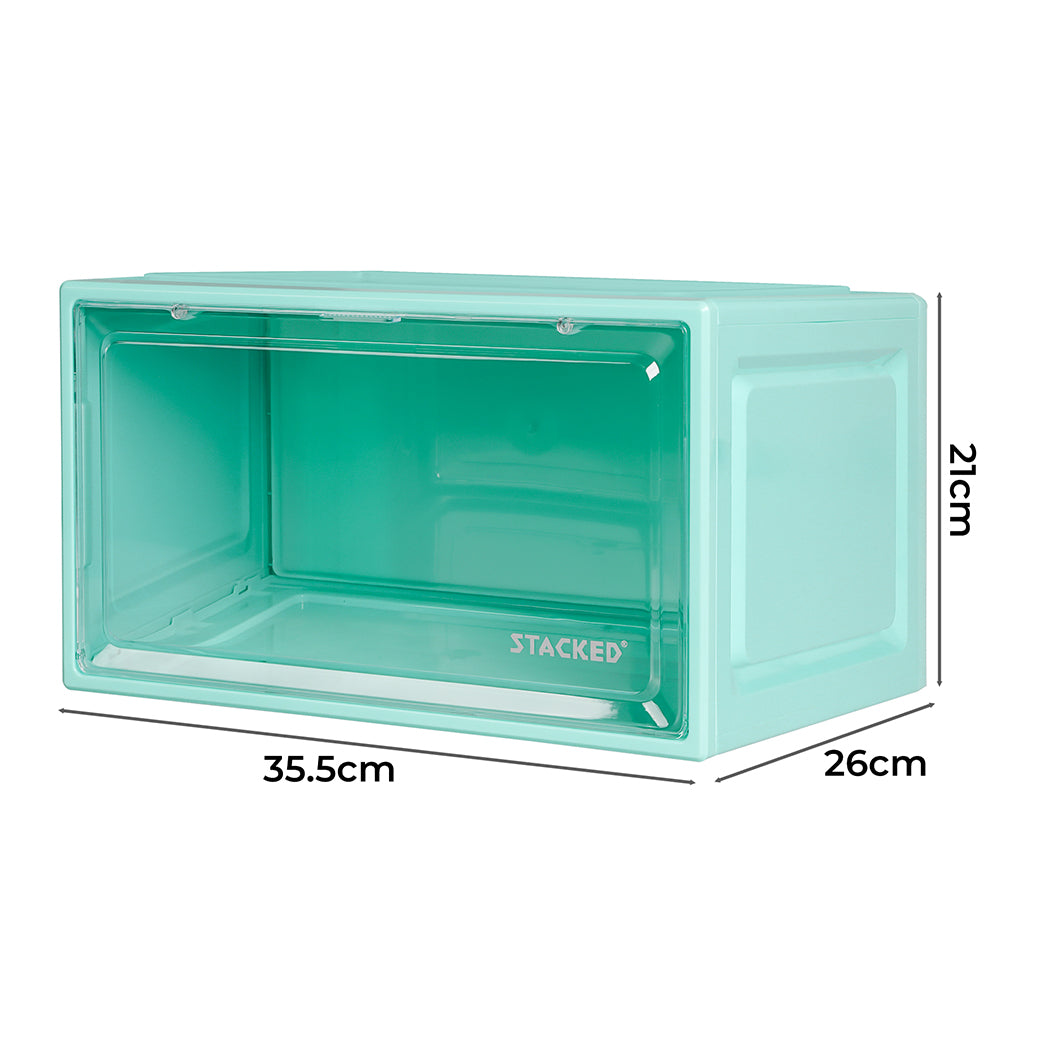 Stacked 6x Sneaker Display Case Shoe Cyan-1942352815502528514
