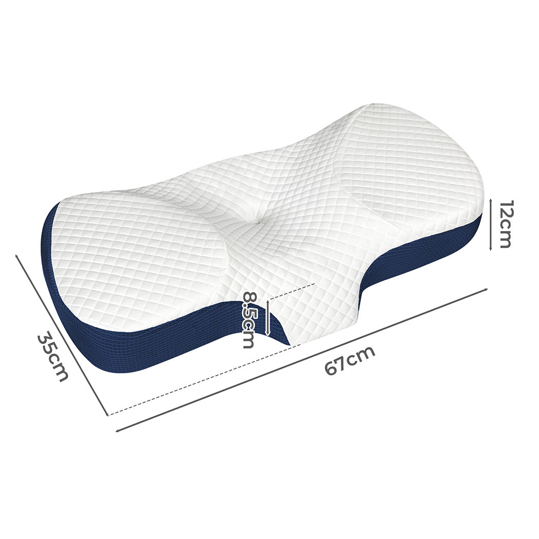 Dreamz Memory Foam Pillow Pillowcase Supprt Blue Rebound-1942353715155570690