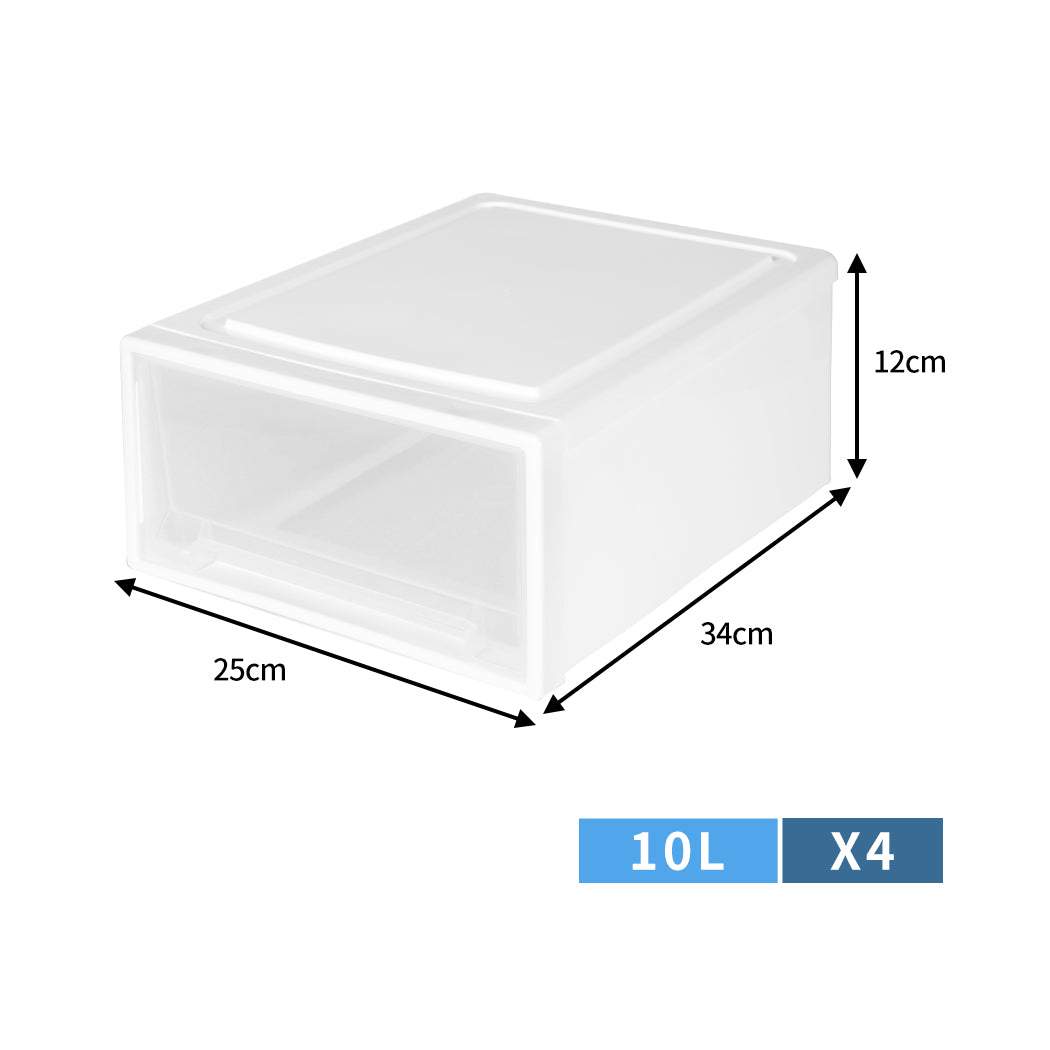 Plastic Storage Drawers Stackable Containers S 4PK Small-1942352810481946626