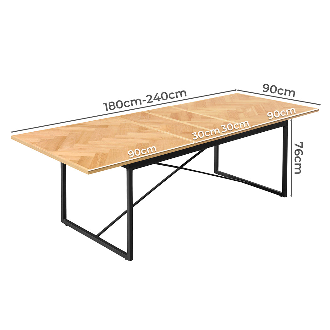 Levede Dining Table 1.8-2.4M Extendable-1919892935332204546