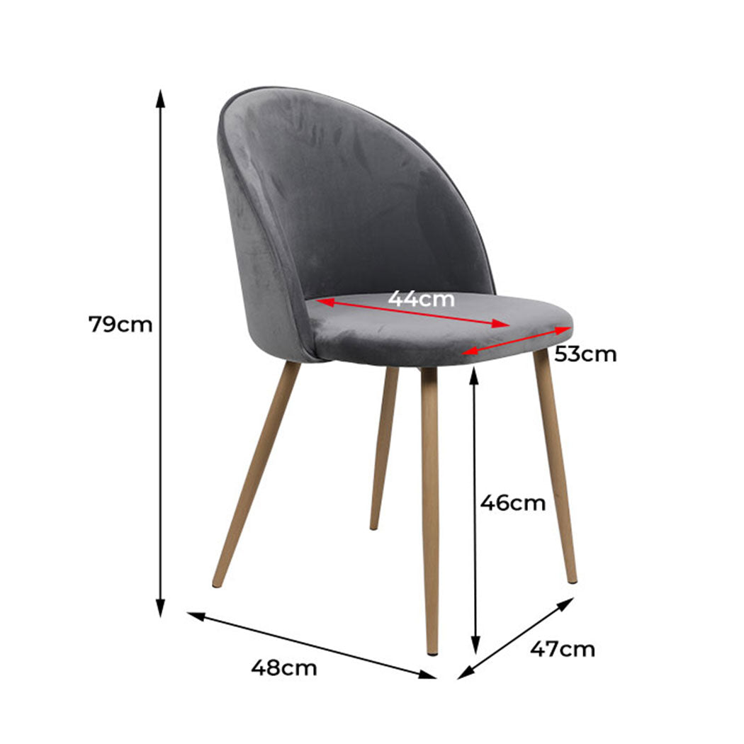 Levede 2x Dining Chairs Seat French Grey-1910113282660896770