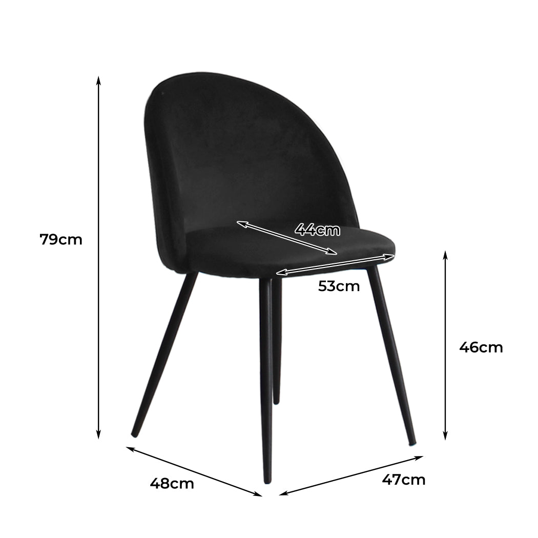 Levede 2x Dining Chairs Kitchen Cafe Black-1910113282501513218
