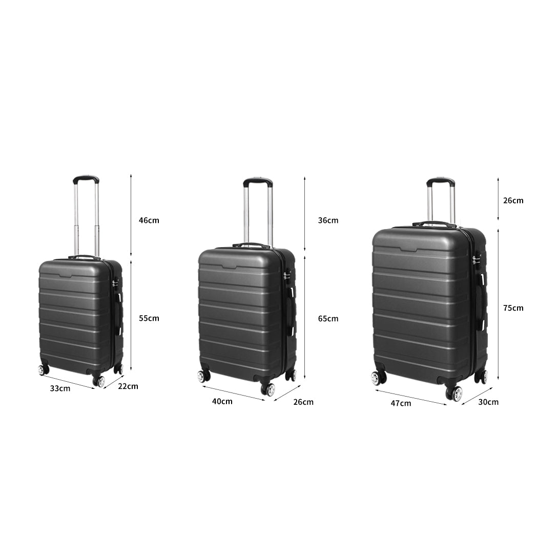 Slimbridge 3PC Luggage sets Suitcase Dark Grey-1942352940874469378