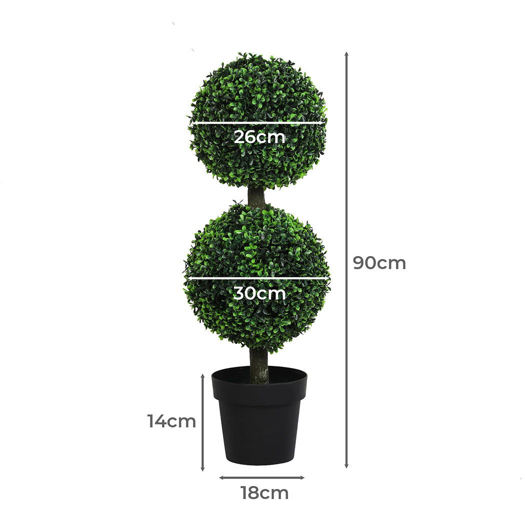 Lambu Artificial Double Ball Boxwood Trees-1942353682842652674