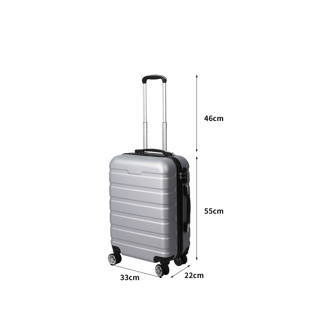 Slimbridge 20" Carry On Luggage Case Silver 20 inch-1942352937145733122