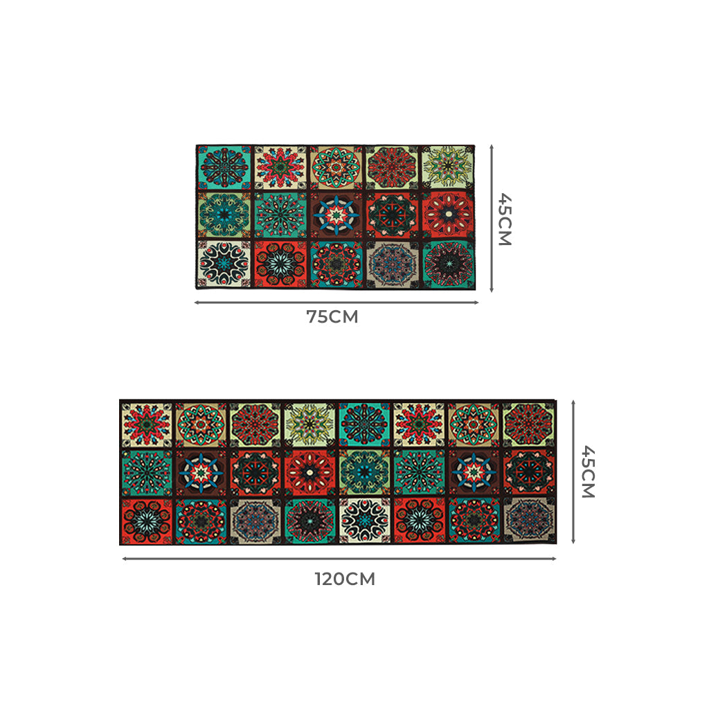 Marlow 2x Kitchen Mat Floor Rugs Area 45x120cm-1942353169065578498