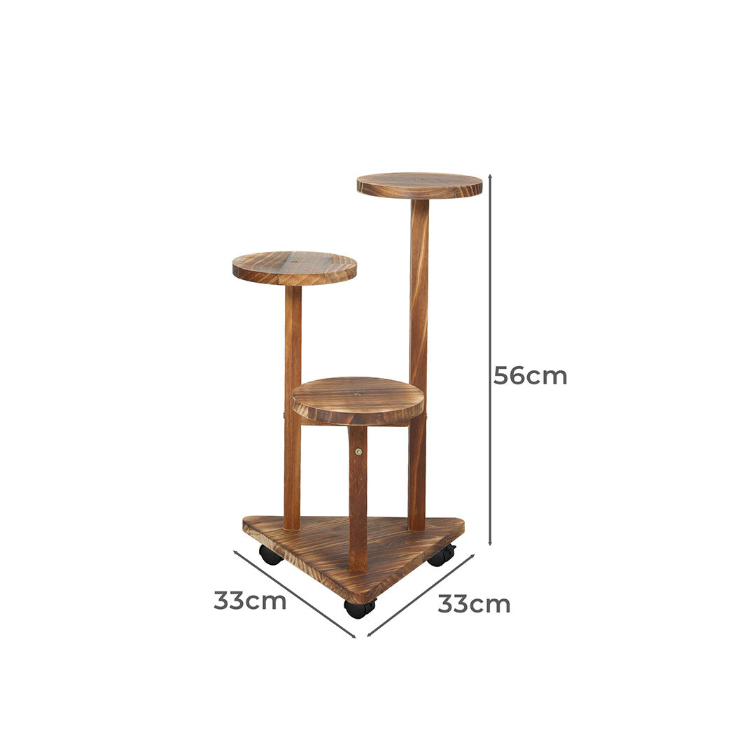 Levede 3-Tier Plant Stand Wood Wooden-1942353759753605122