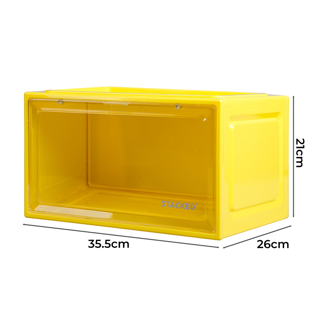 Stacked Sneaker Display Case 6x Clear Yellow-1942352815838072834