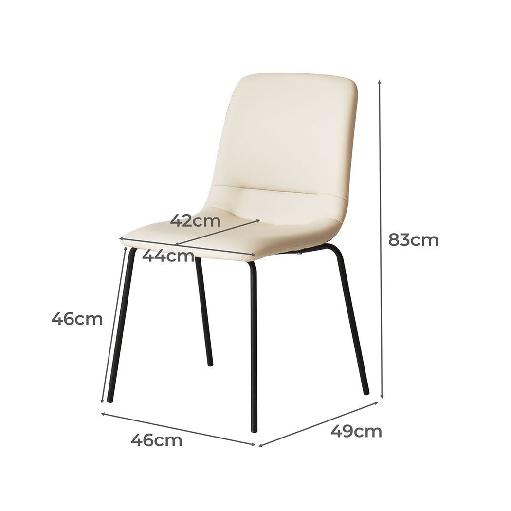 Levede Stackable Dining Chairs Kitchen Beige-1910113294455279618