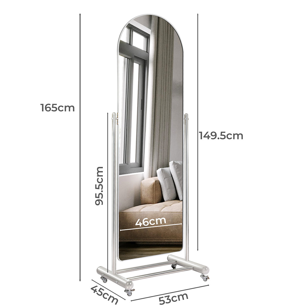 Yezi 165CM Movable Arch Full Length Mirror-1942353651490230274