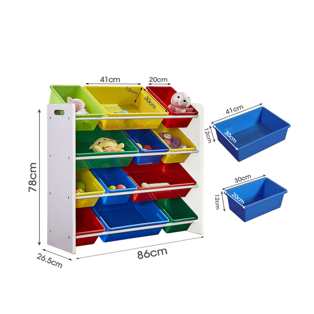 Levede 12Bins Kids Toy Box Bookshelf-1917016718102892546