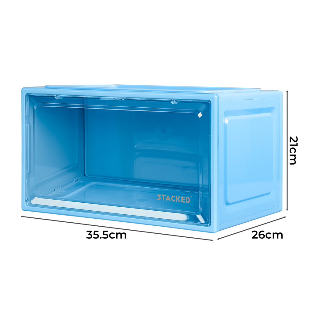 Stacked Sneaker Display Case Shoe Storage Blue-1942352815309590530