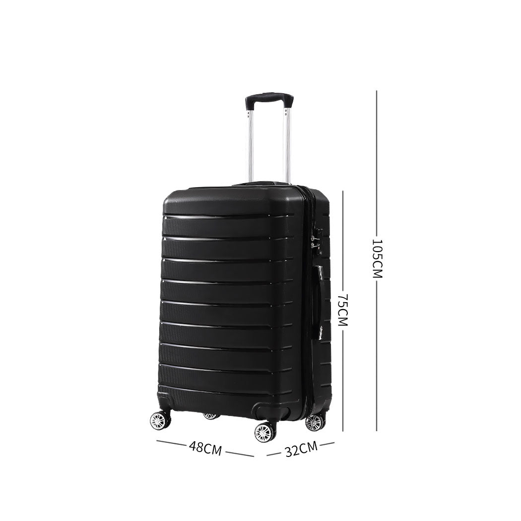 28" Travel Luggage Carry On Expandable Black-1942352930929774594