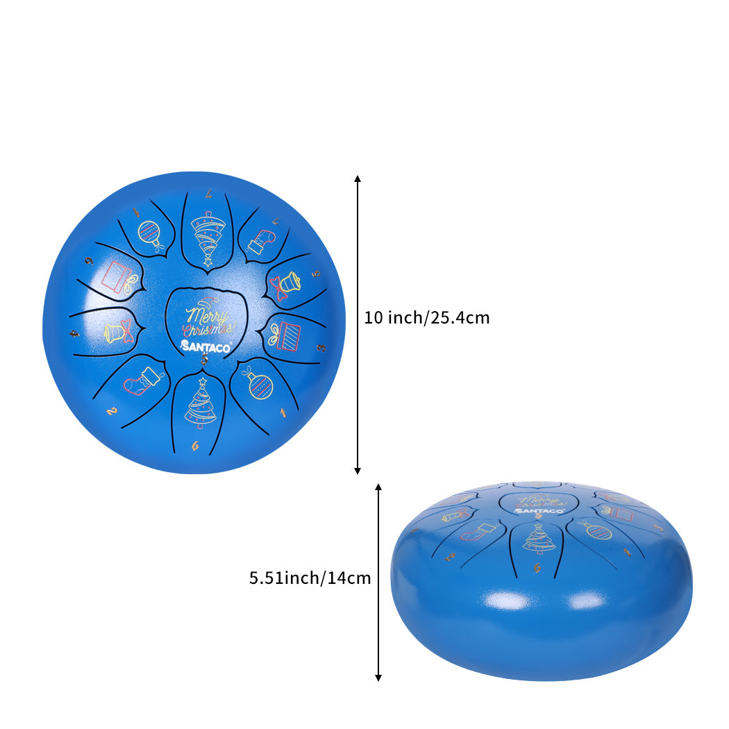 10?Steel Tongue Drum 11 Notes Handpan Blue-1942353157350887426