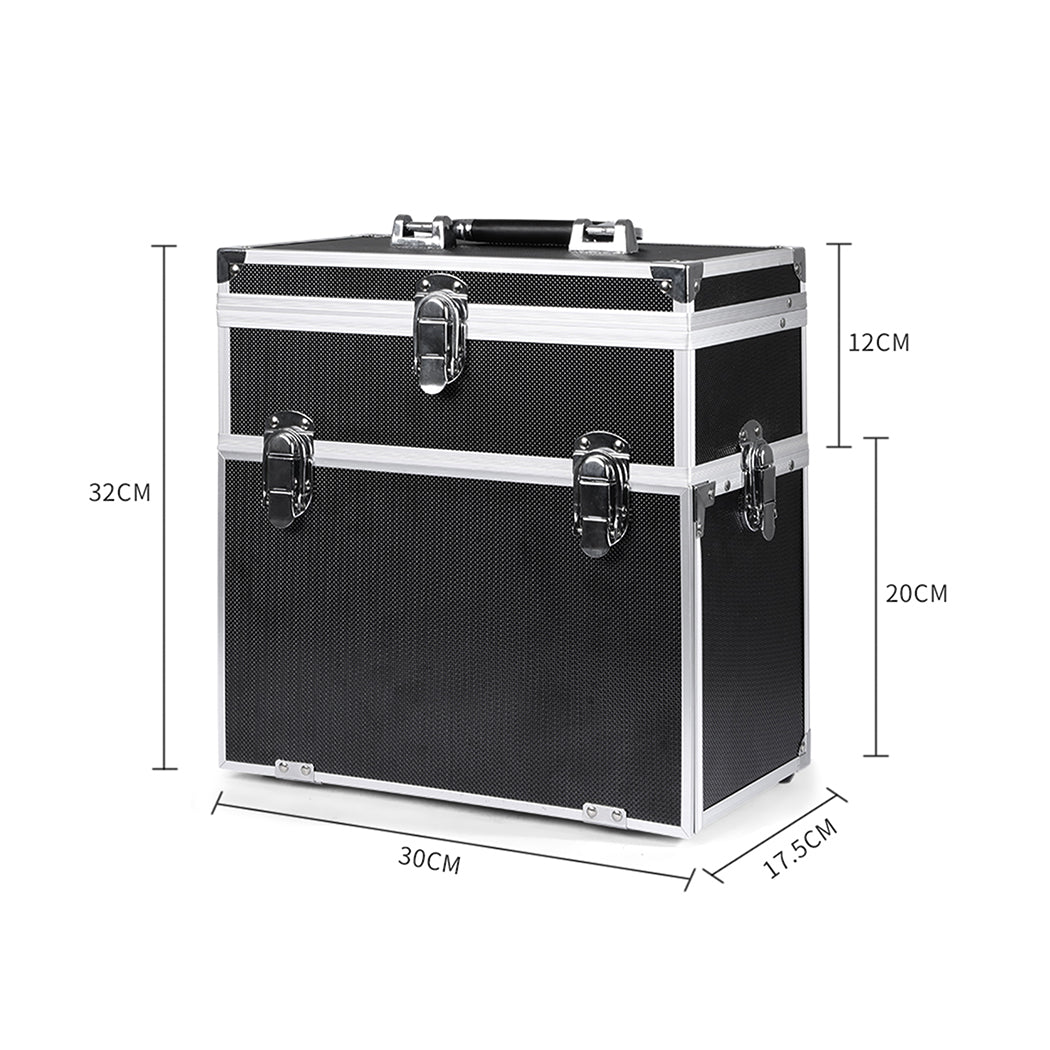 Makeup Cosmetic Case Portable Organizer Black-1942353178544705538