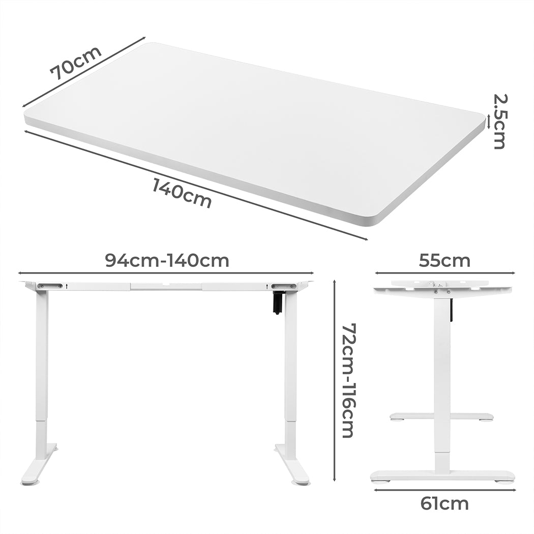 Levede Motorised Standing Desk Adjustable 140cm White 1000x 1MM-1910112997842489346